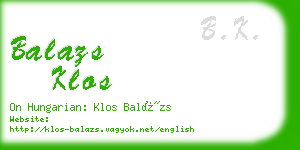 balazs klos business card